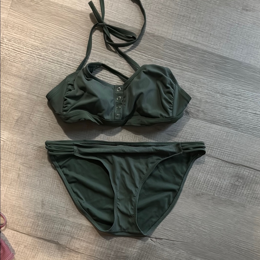 Xhilaration Dark Green Bikini Set
